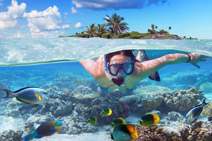 Snorkeling atoll Mnemba Zanzibar femme snorkeling tanzanie
