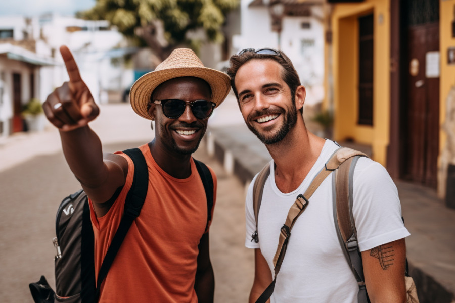 tourist with guide cap vert