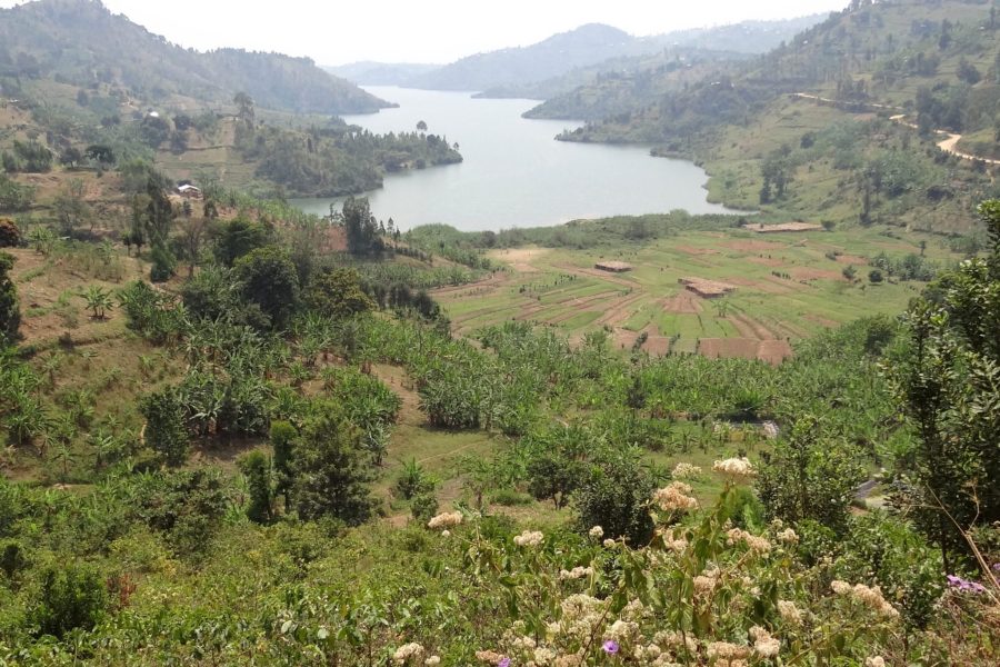 Vue panoramique du lac Kivu au Rwanda
