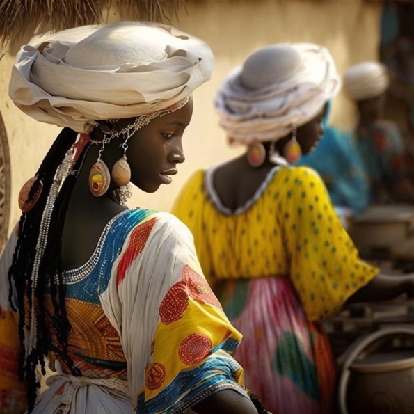 femme sénégalaise peul en tenue sénégalaise dans la