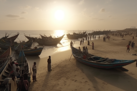 Pêcheurs à mbour, Sénégal